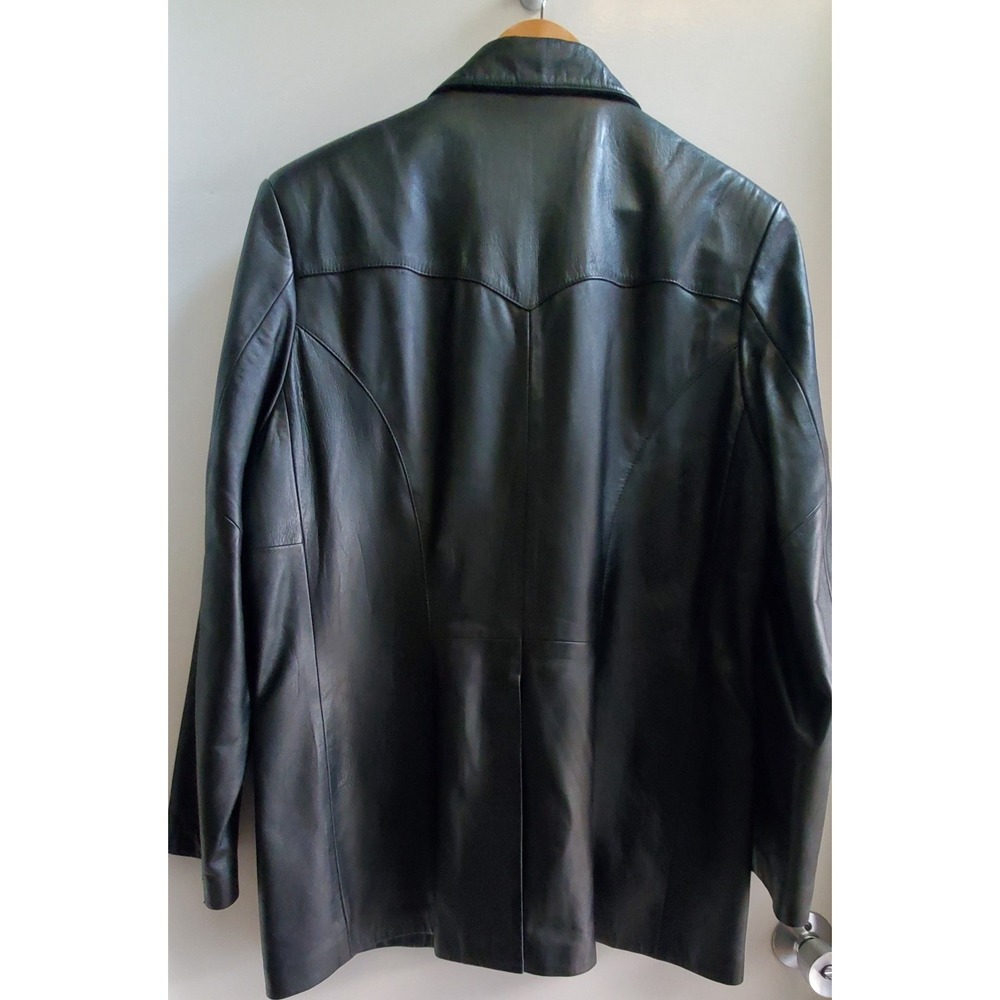 Scully Leather Black 42 Jacket Blazer Pockets Tailored Style Western Style - Picture 6 of 16